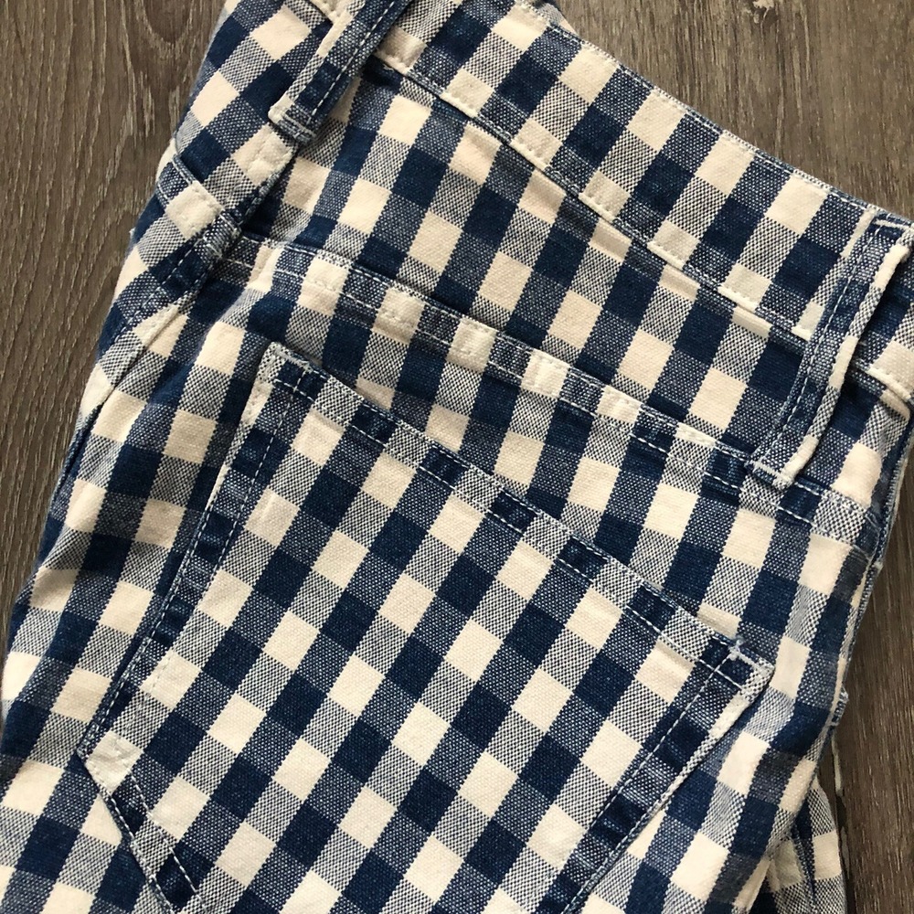 J Crew Jeans Womens 26 High Rise Vintage Straight Gingham Blue White Check NEW - Picture 8 of 16